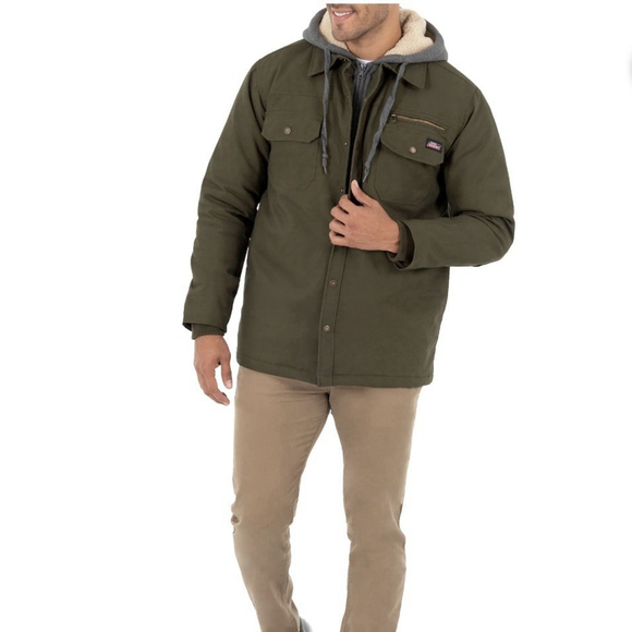 Vintage Genuine Dickies Flex Shirt Jacket Mens 2 XL (50-52) Army Green Canvas - Picture 1 of 15